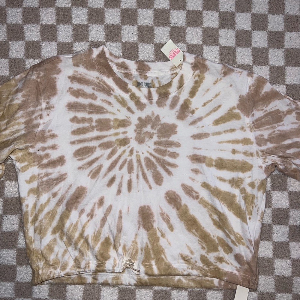 Victoria's Secret Brown Tie-Dye Crop Top